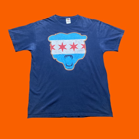 Fruit of the Loom Other - ☀️ Chicago Bears NFL Football Chicago Flag Tee Mens L Navy  Fruit of the Loom